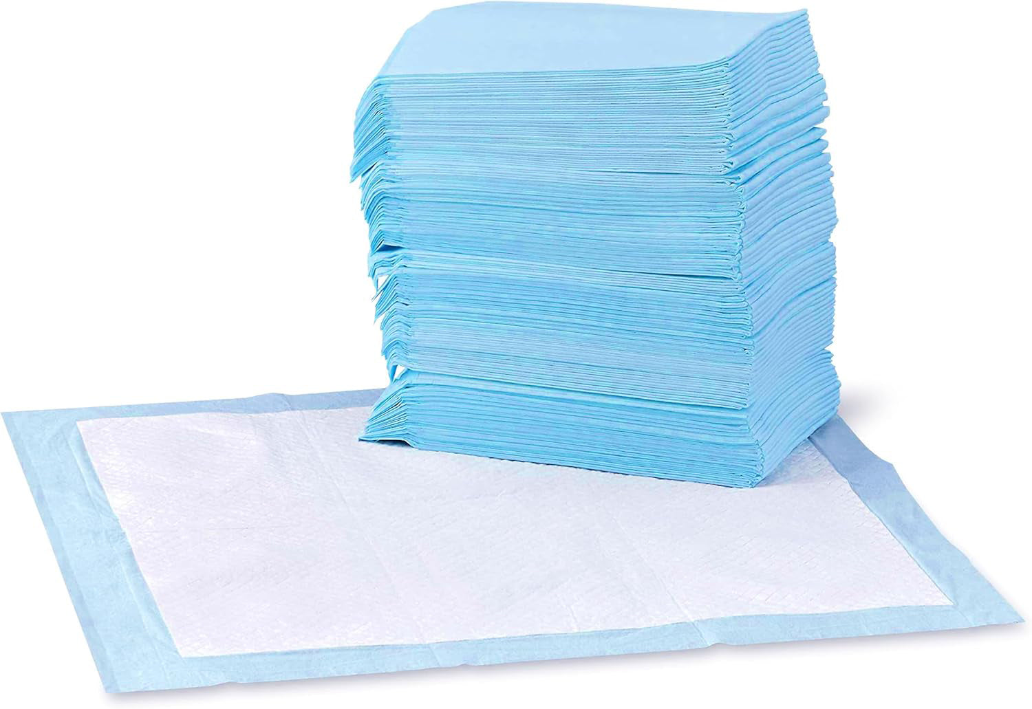 Set de 20 de covorase igienice absorbante NextWave®, pentru caini cu margini sigilate pentru prevenirea scurgerilor de lichid, strat inferior impermeabil, dimensiunea 90x60cm, albastru