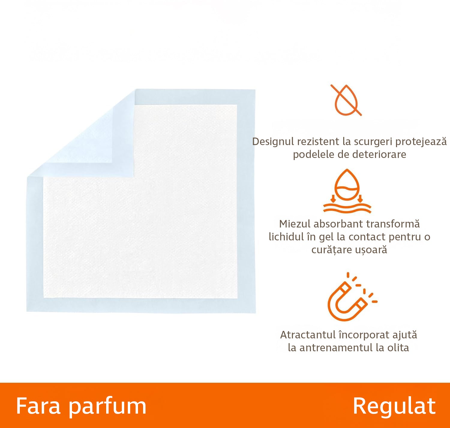 Set de 20 de covorase igienice absorbante NextWave®, pentru caini cu margini sigilate pentru prevenirea scurgerilor de lichid, strat inferior impermeabil, dimensiunea 90x60cm, albastru